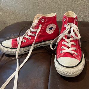 Classic High-Top Converse Red US Women's 6.5, Men's 4.5